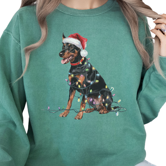 German Pinscher Christmas Lights Sweatshirt