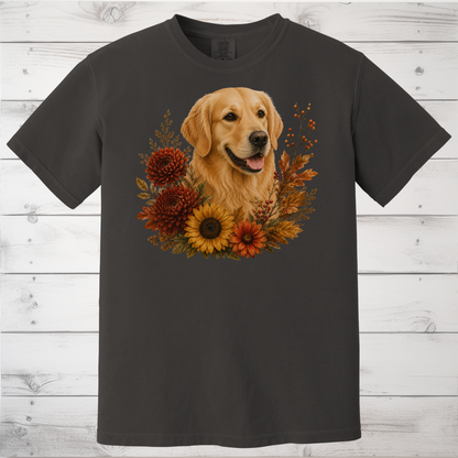 Golden Retriever Autumn Floral Shirt