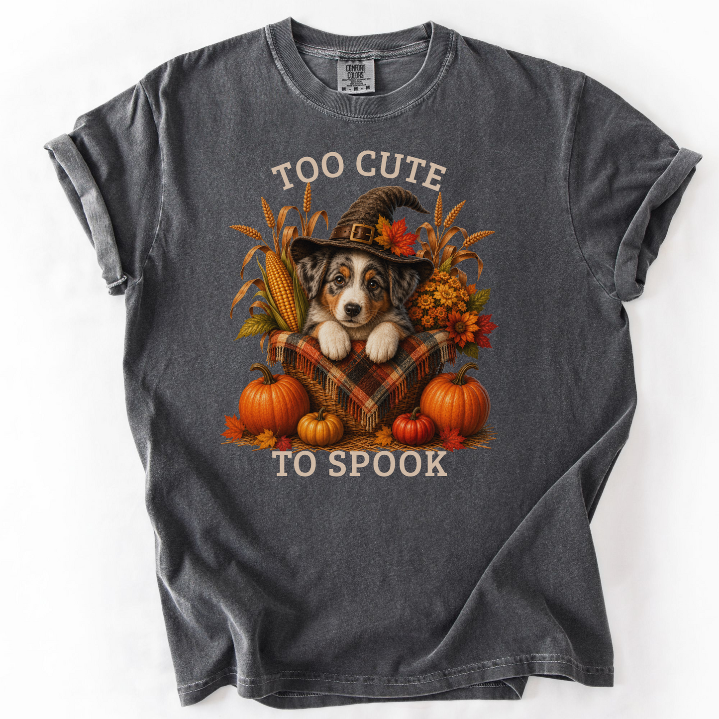 Australian Shepherd Halloween Shirt, Too Cute To Spook Fall Dog Lover Tee