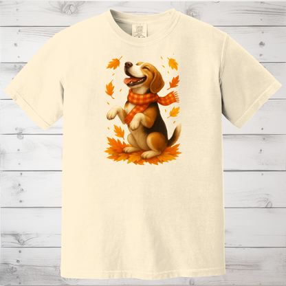 Beagle Autumn Shirt, Cozy Dog Sweatshirt, Fall Beagle Lover Gift, Cute Dog Apparel, Autumn Leaves T-shirt, Pet Lover Clothing