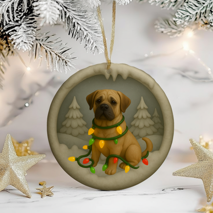 Personalized Mastiff Christmas 3D Clay-Style Dog Keepsake