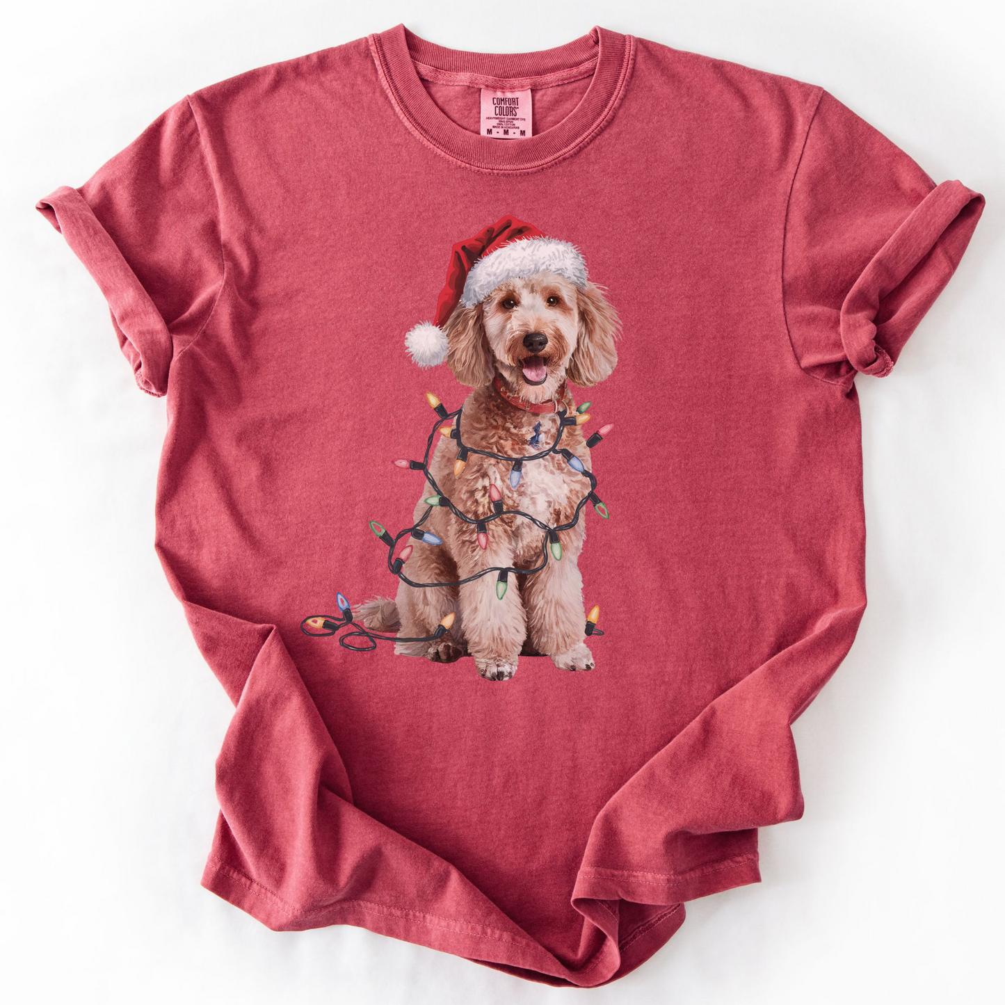 Christmas Poodle Shirt, Christmas Lights Dog Tee, Christmas Dog Tee, Poodle Mom Tshirt, Gift for Dog Lover, Poodle