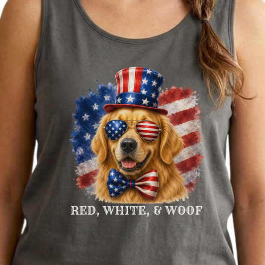 Patriotic Golden Retriever Tank Top
