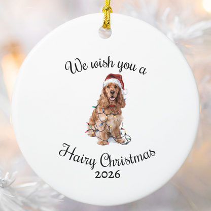 Cocker Spaniel Ornament, Personalized Christmas Keepsake