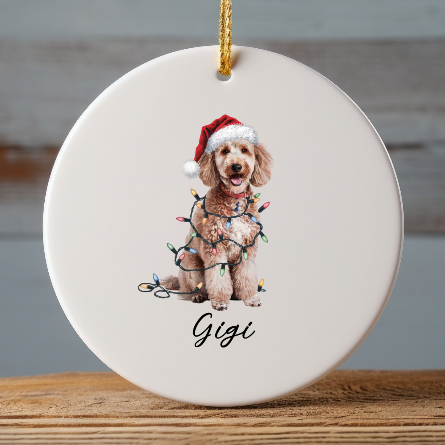 Personalized Poodle Ornament, Custom Ceramic Pet Keepsake