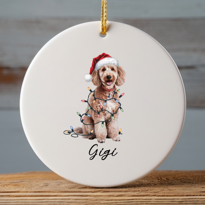Personalized Poodle Ornament, Custom Ceramic Pet Keepsake
