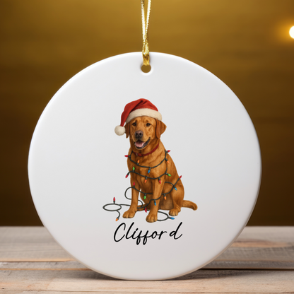 Personalized Fox Red Labrador Retriever Ornament