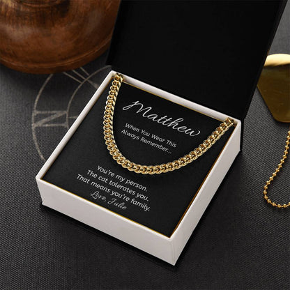 Funny Cat Lover Necklace, “You’re My Person” Personalized Necklace