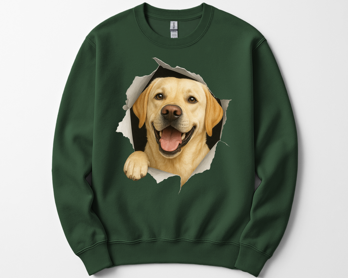Peeking Yellow Lab Sweatshirt – Adorable Labrador Lover Gift, Cute Dog Mom Crewneck, Funny Pet Owner Shirt