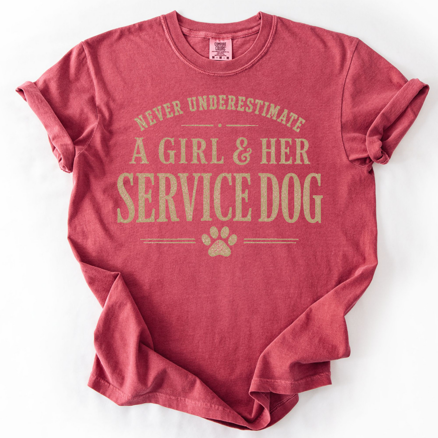 Service Dog Handler Shirt for Women, Never Underestimate a Girl and Her Service Dog