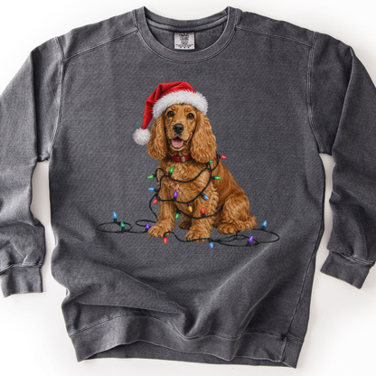 Cocker Spaniel Christmas Lights Sweatshirt