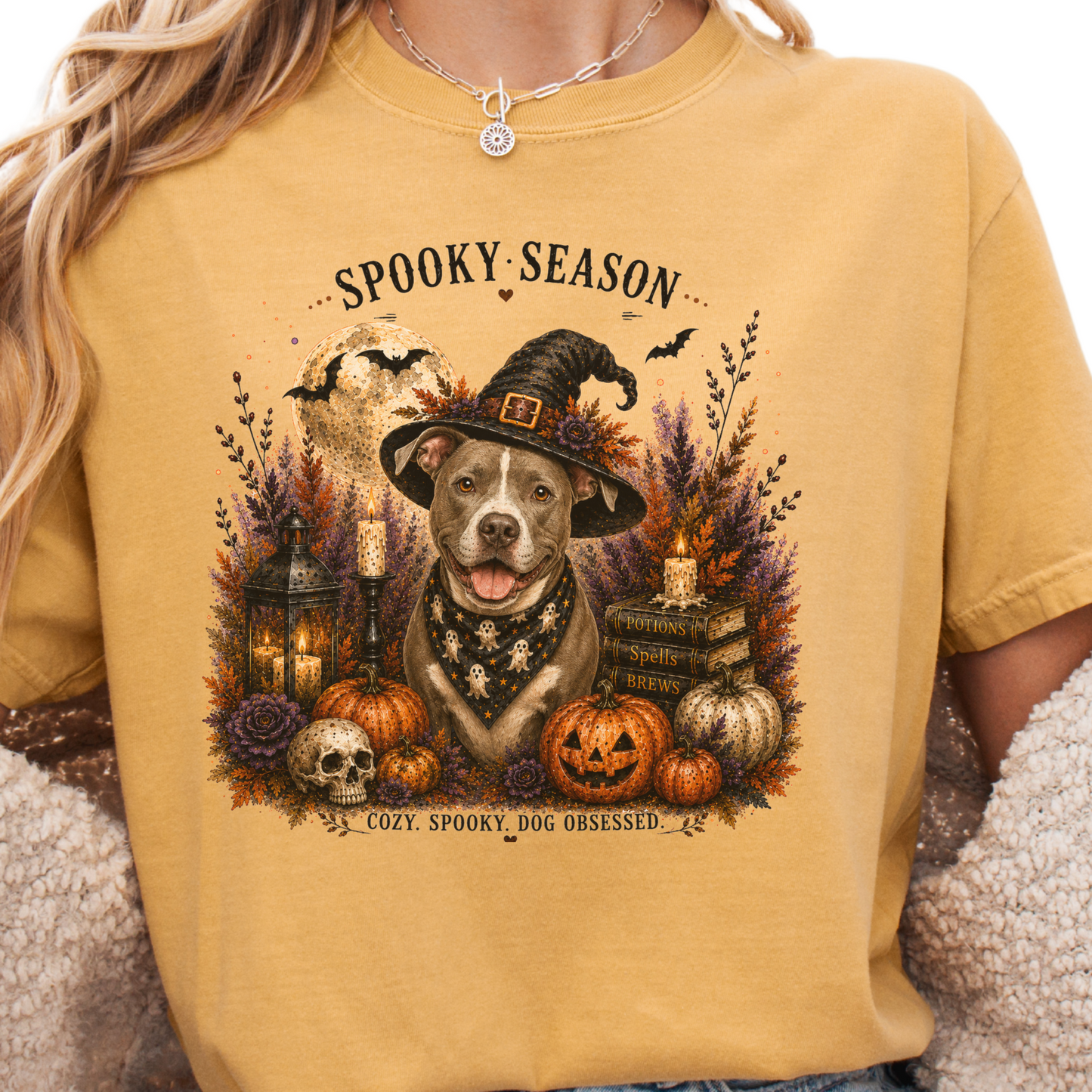 Pit Bull Spooky Season Dog Mom Halloween Shirt