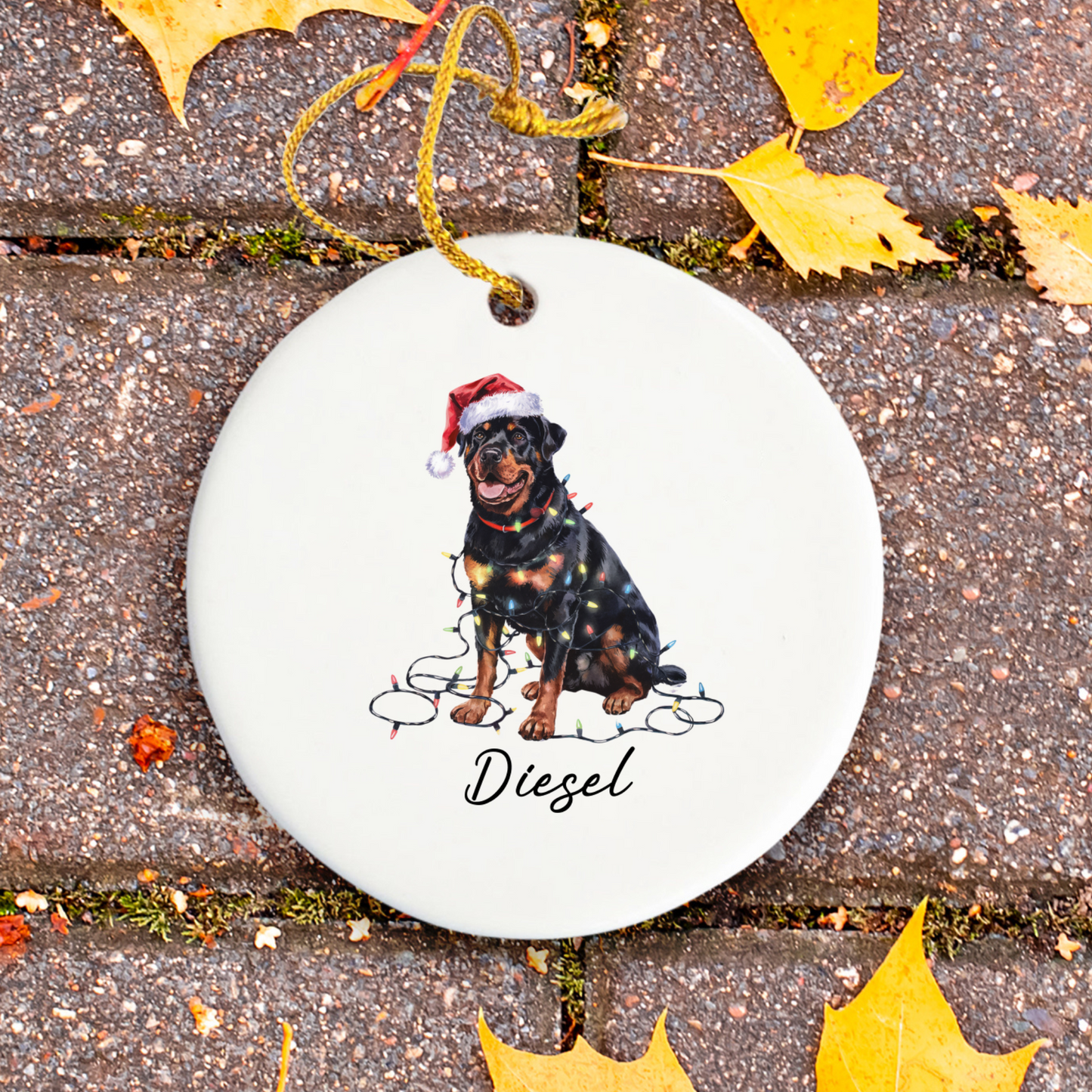 Rottweiler Ornament, Custom Dog Lover Gift