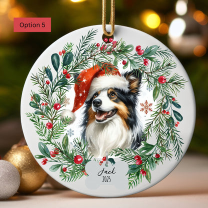 Personalized Border Collie Christmas Ornament