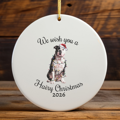 Christmas American Bulldog Ornament, Christmas Lights Dog Keepsake, Christmas Dog, American Bulldog Mom, Gift For Dog Lover