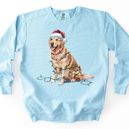 Golden Retriever Christmas Lights Sweatshirt