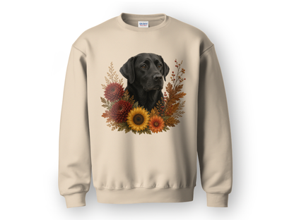 Black Labrador Autumn Floral Sweatshirt