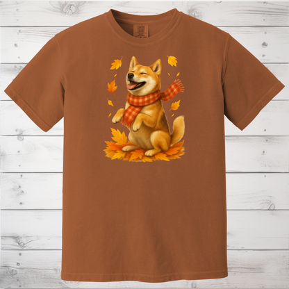 Shiba Inu Fall Shirt, Cozy Pet Sweatshirt, Shiba Lover Gift Clothing, Autumn Leaves Apparel, Cute Dog Shirt, Dog Enthusiast Gift