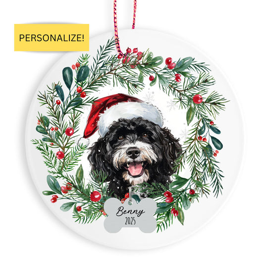 Personalized Portuguese Water Dog Christmas Ornament