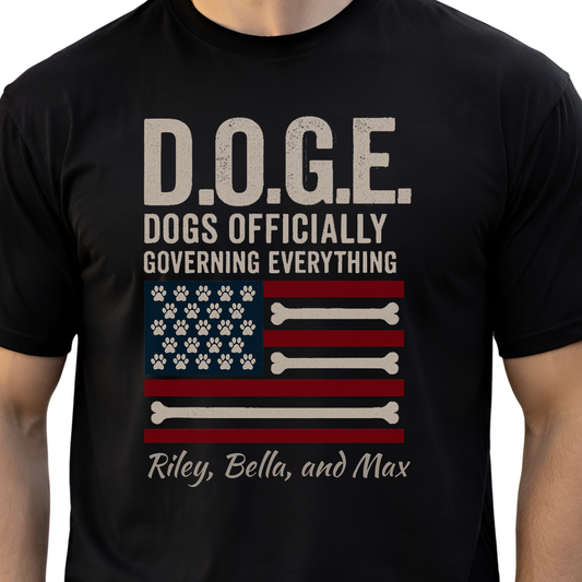 Personalized D.O.G.E. Dogs Officially Governing Everything Patriotic Dog Lover Shirt