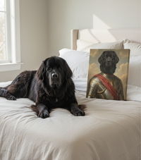 Load image into Gallery viewer, Personalized Dog Knight Portrait, Custom Pet Armor Canvas
