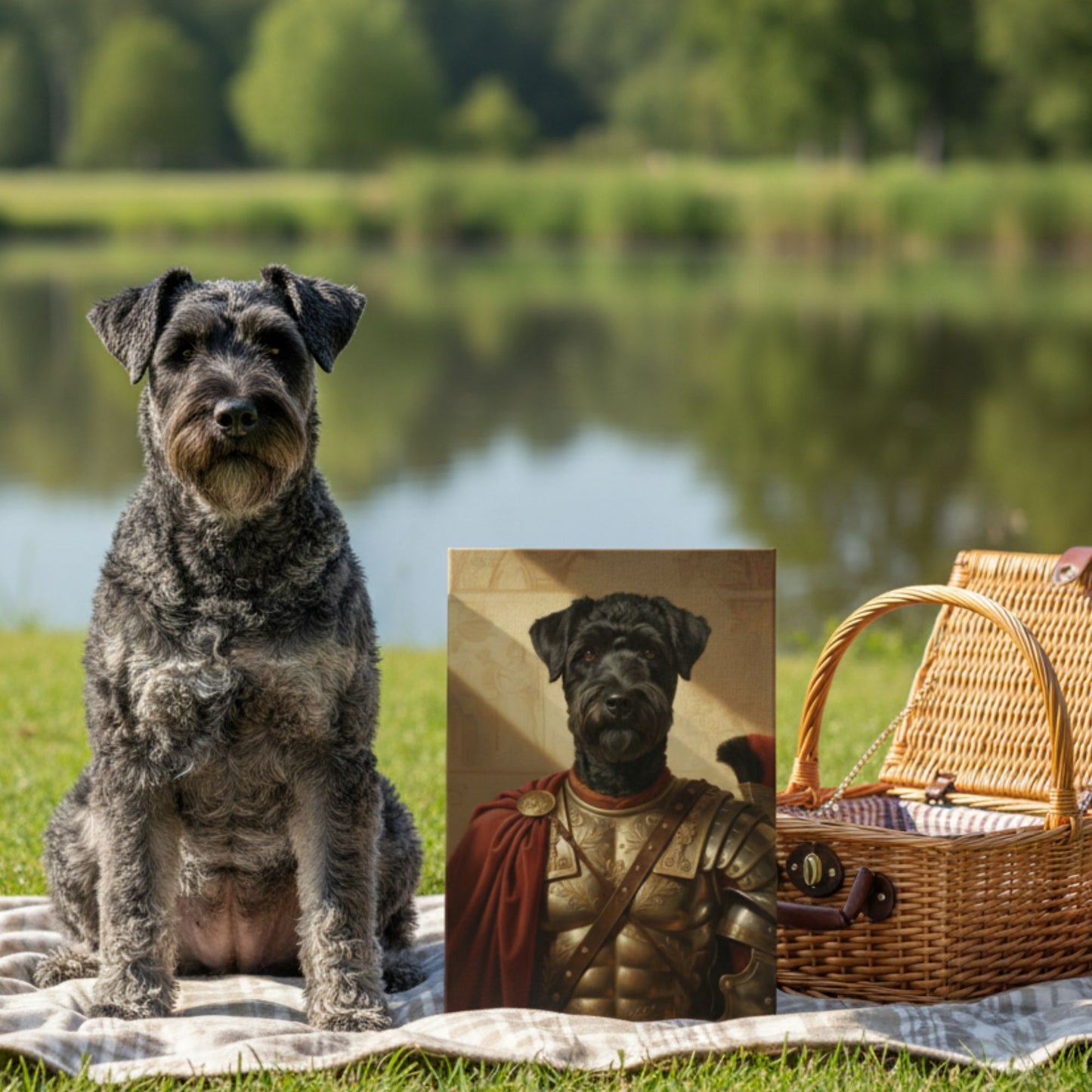 Custom Pet Roman Warrior Portrait – Personalized Dog or Cat Canvas