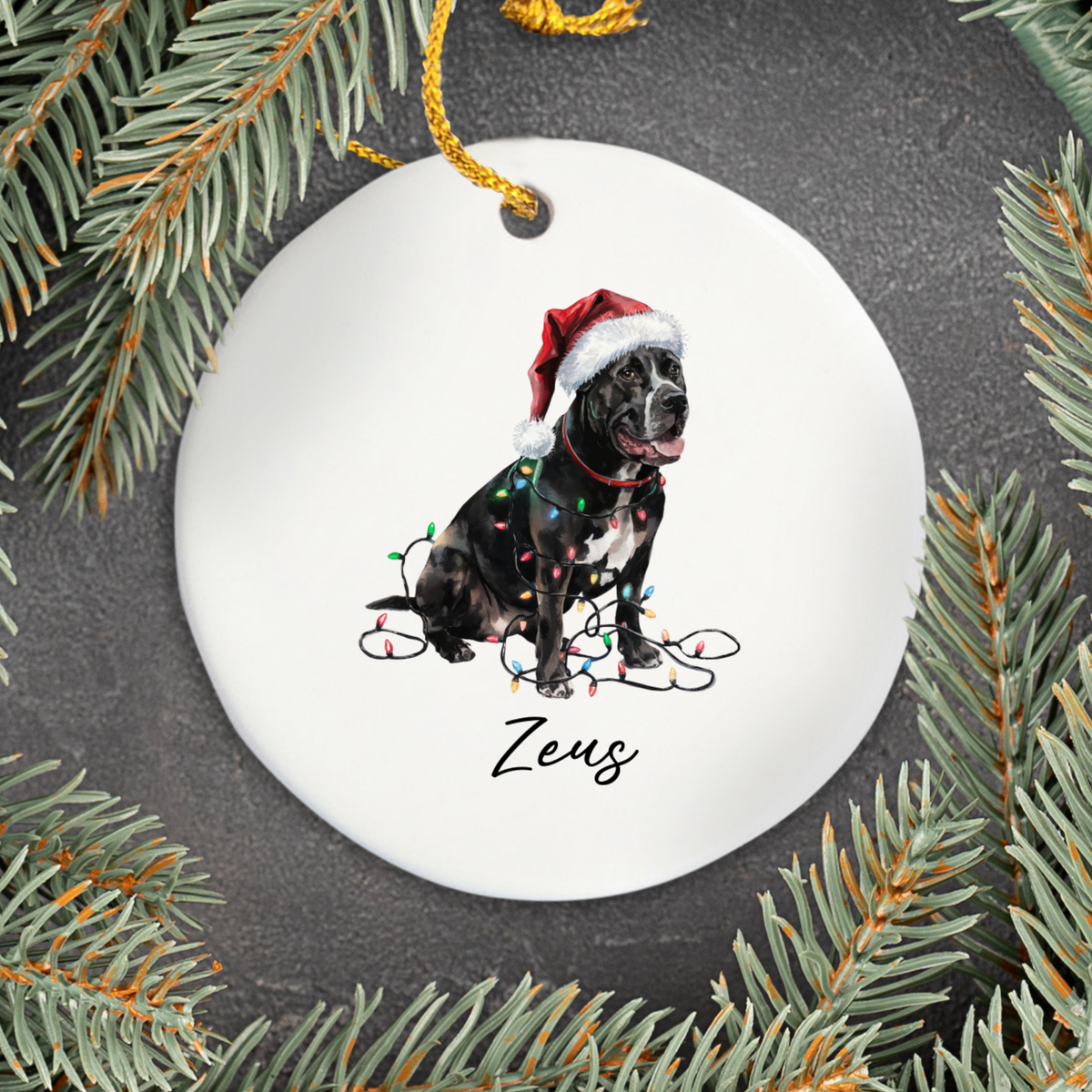 Cane Corso Christmas Ornament, Personalized Dog Keepsake