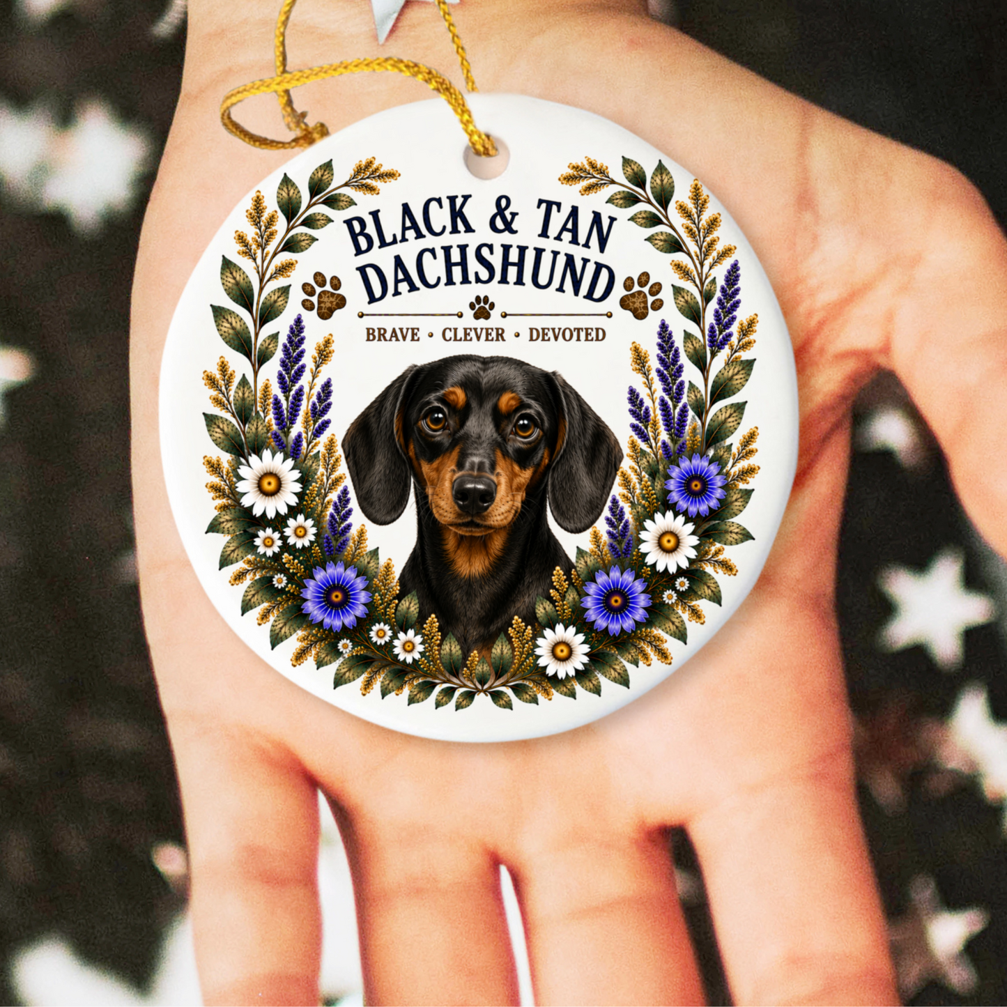 Black and Tan Dachshund Ornament, Dachshund Lover Gift, Doxie Mom Dog Keepsake