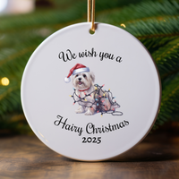 Load image into Gallery viewer, Christmas Maltese Ornament, Christmas Lights Dog Keepsake
