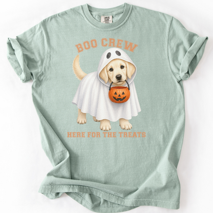 English Cream Golden Boo Crew Halloween Shirt, Here for the Treats Dog Mom Tee