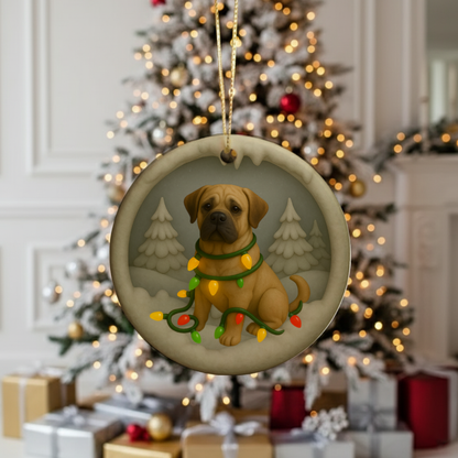 Personalized Mastiff Christmas 3D Clay-Style Dog Keepsake