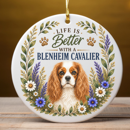 Blenheim Cavalier Ornament, Cavalier King Charles Spaniel Gift, Dog Mom Keepsake, Dog Lover Gift