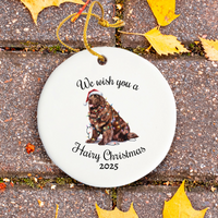 Load image into Gallery viewer, Christmas Brown Newfoundland Ornament, Christmas Lights Dog Keepsake
