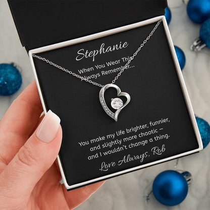 Personalized Heart Necklace with Message Card