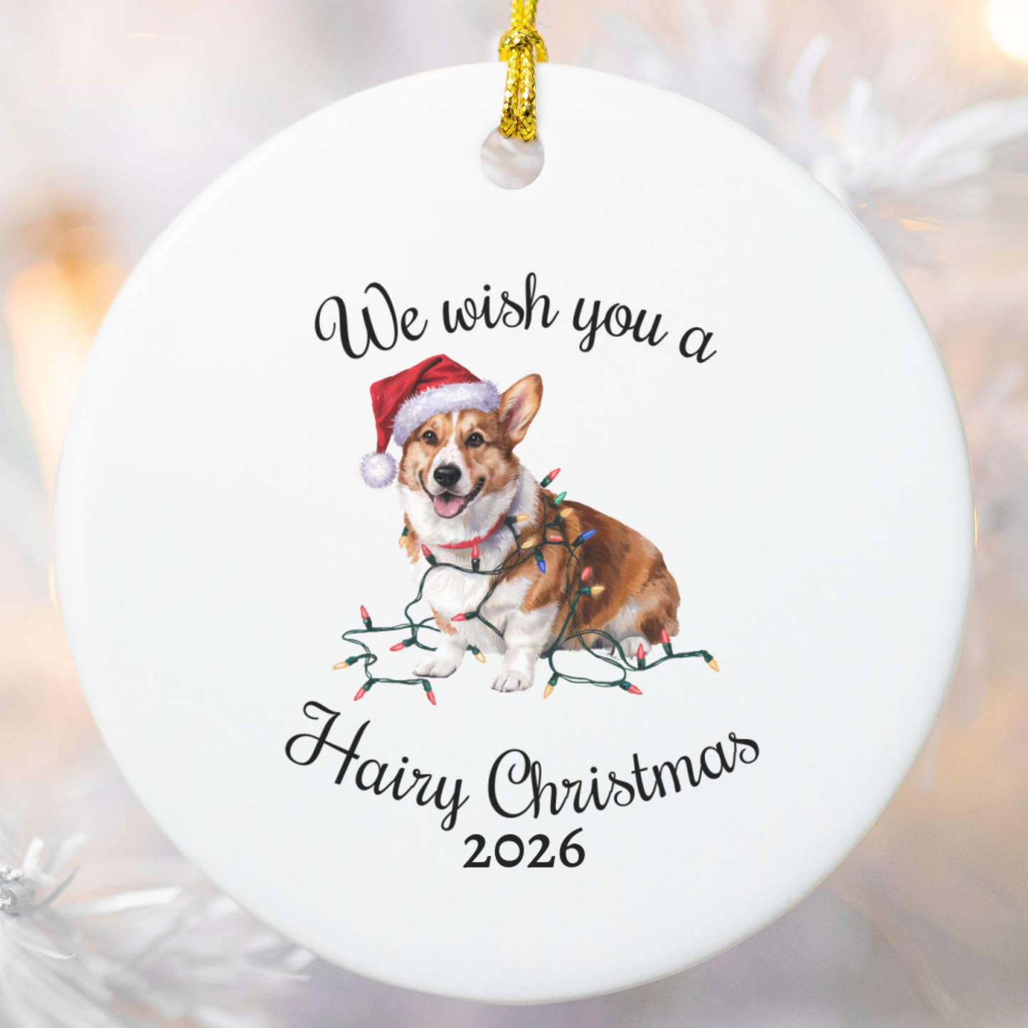 Corgi Christmas Ornament, Personalized Dog Keepsake