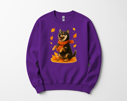 Shiba Inu Autumn Shirt, Cozy Dog Sweatshirt, Fall Shiba Lover Gift, Cute Pet Apparel, Autumn Leaves T-shirt, Dog Lover Clothing