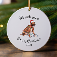 Load image into Gallery viewer, Christmas Rhodesian Ridgeback Ornament, Christmas Lights Dog Keepsake
