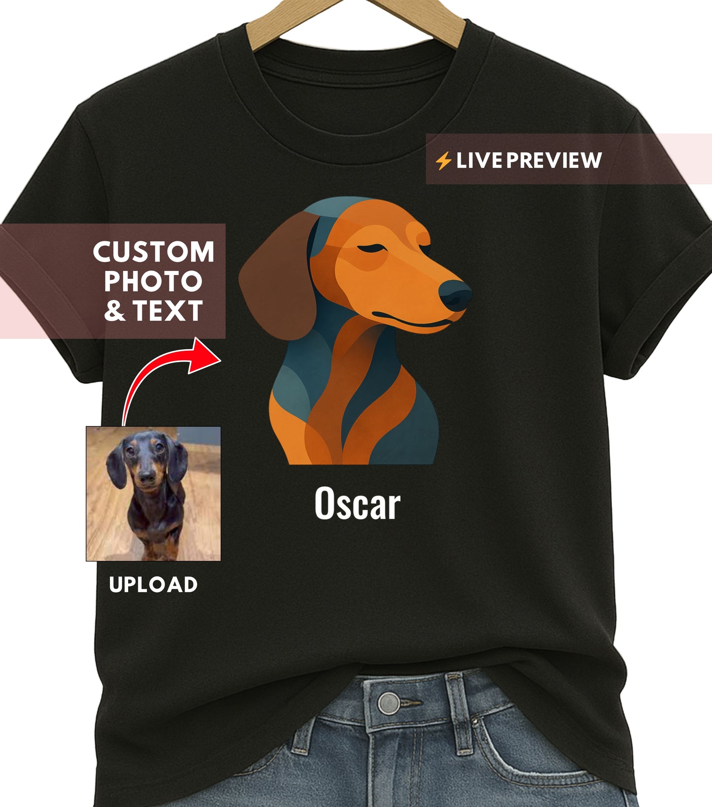 Personalized Abstract Dog Shirt (shh...it works for cats too)