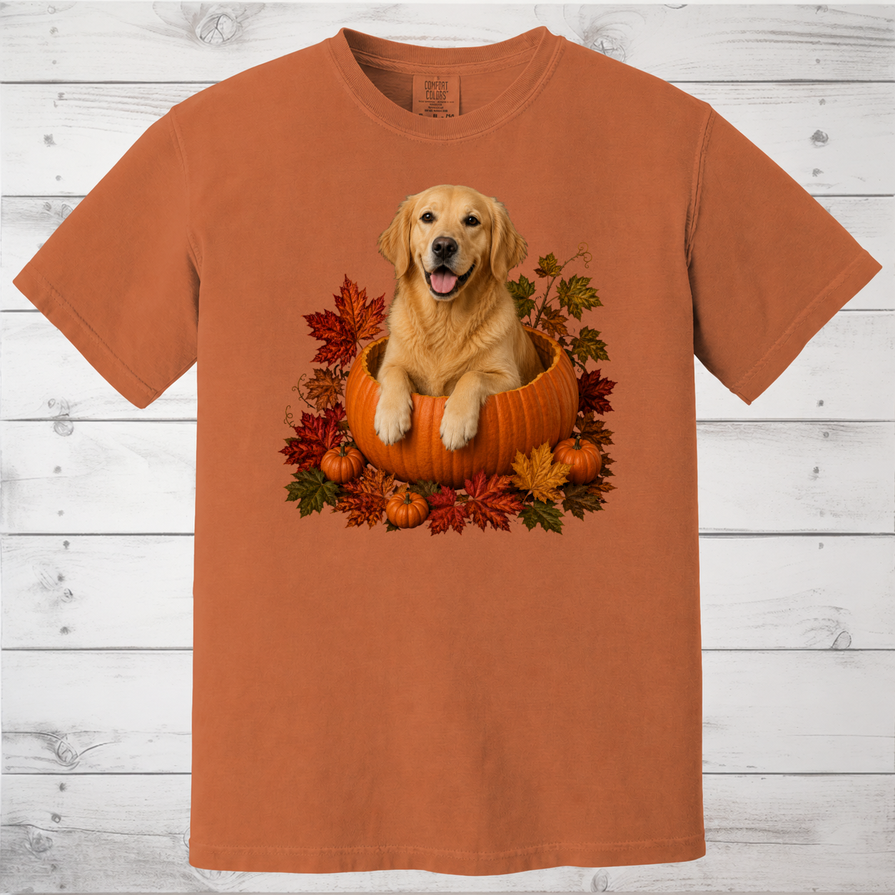 Golden Retriever Pumpkin Shirt