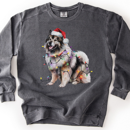 Keeshond Christmas Lights Sweatshirt