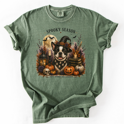 Boston Terrier Spooky Season Dog Mom Halloween Shirt