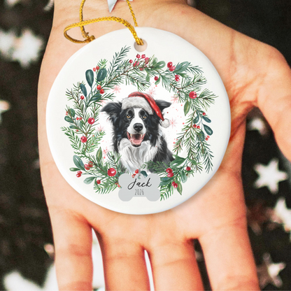 Personalized Border Collie Christmas Ornament
