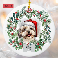 Load image into Gallery viewer, Personalized Shih Tzu Ornament, Custom Dog Christmas Keepsake, Customized Pet Name Ornament, Pet Memorial Ornament, Custom Dog Keepsake
