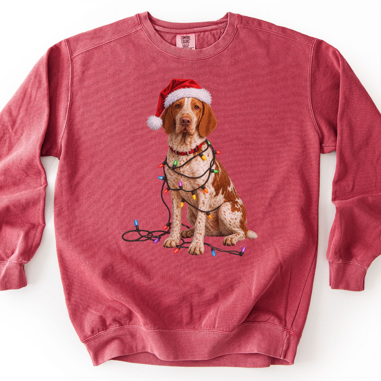 Bracco Italiano Christmas Lights Sweatshirt