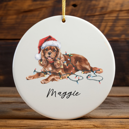 Ruby Cavalier King Charles Spaniel Ornament, Personalized Dog Christmas Decoration, Pet Lover Gift, Custom Holiday Decor