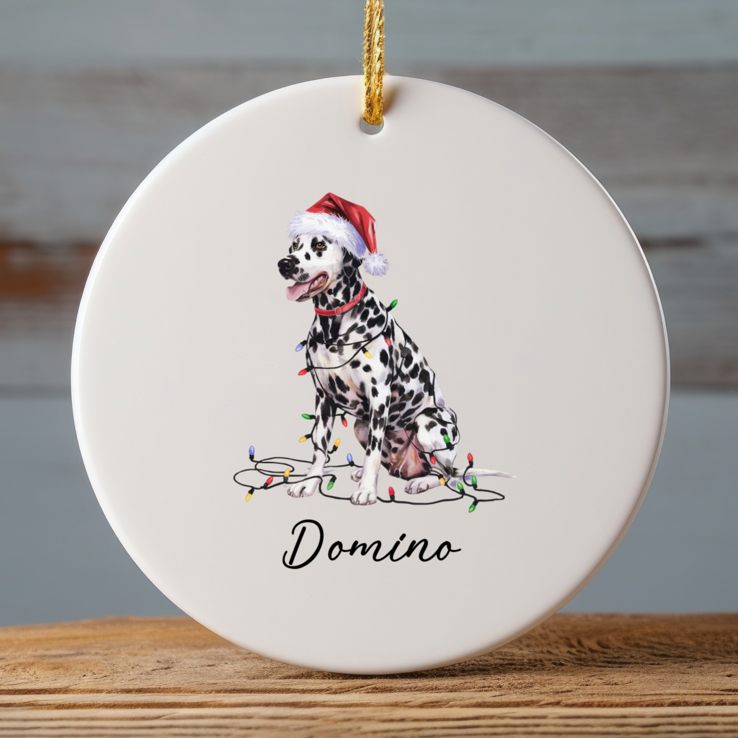Dalmatian Christmas Ornament, Personalized Dog Ornament