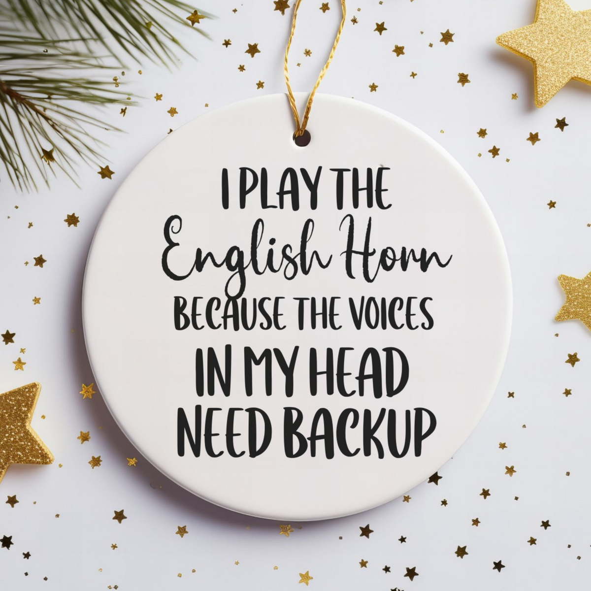 English Horn Player Ornament, Ceramic Musician Gift
