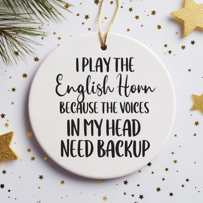 English Horn Player Ornament, Ceramic Musician Gift