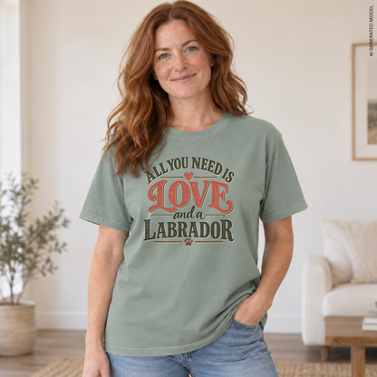 Labrador Retriever Shirt, All You Need Is Love and a Labrador