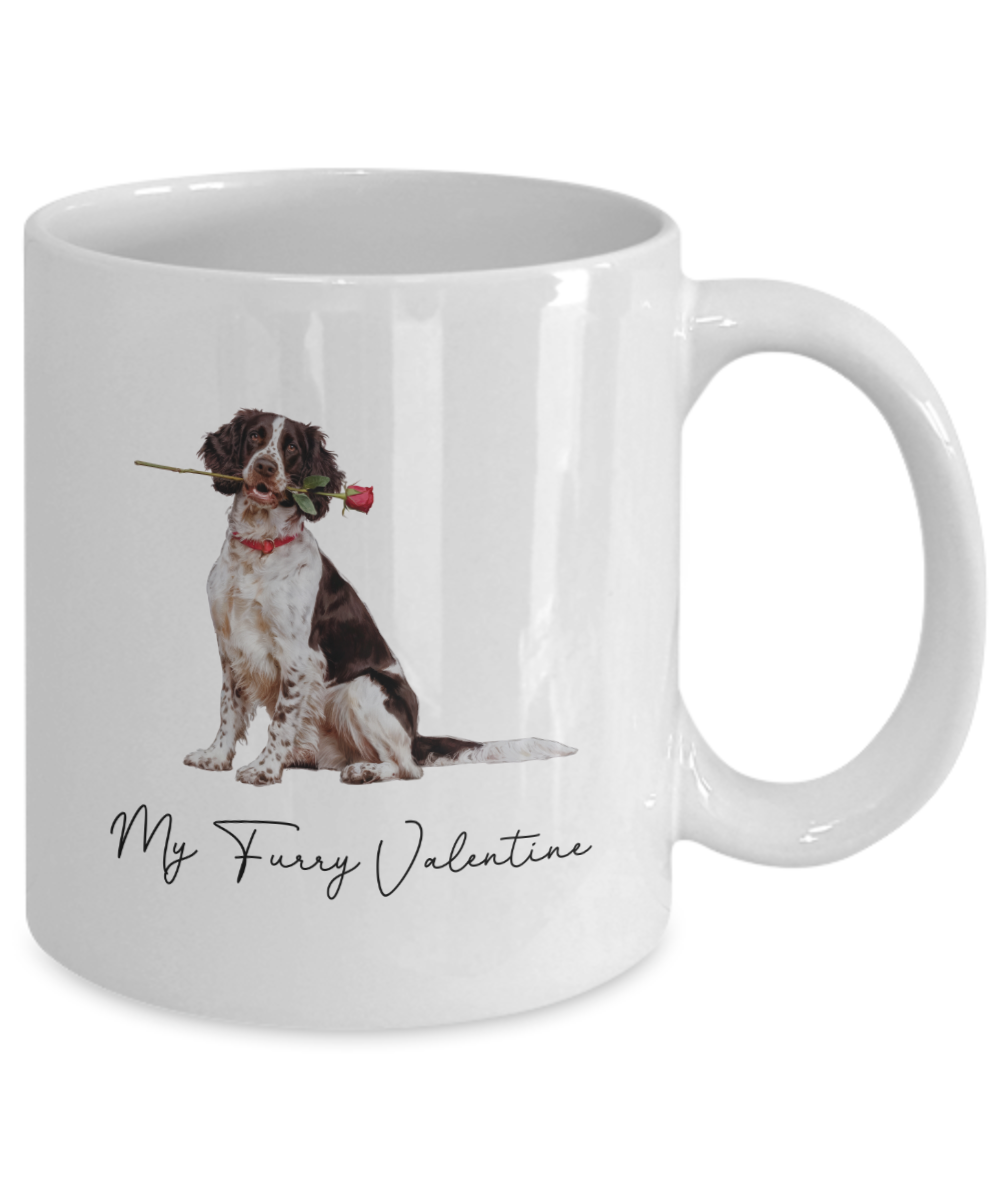 Springer Spaniel Valentine Mug, My Furry Valentine, Cute Dog Coffee Cup, Gift for Dog Lovers, Gift for Springer Spaniel Lovers